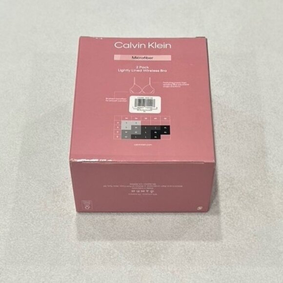 Calvin Klein 2-Pack Lightly Lined Wirefree Bra Brushed Microfiber, Blk/Cedar, XL - Picture 3 of 8
